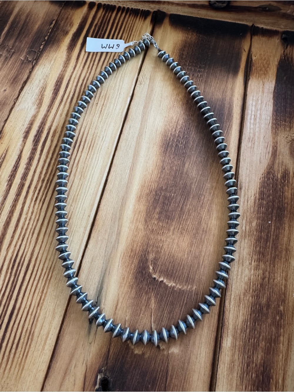 6mm Sterling Silver Saucer Pearl Necklace